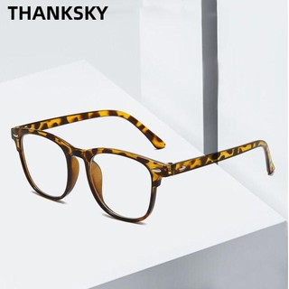 THANKSKY Kính tròn chống ánh sáng xanh, Kính mắt vuông chặn màu xanh bảo vệ mắt, Kính máy tính bằng nhựa siêu nhẹ cổ điển cho văn phòng