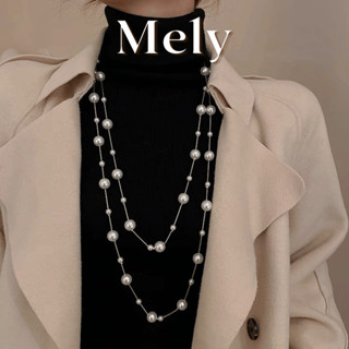 Dây chuyền vòng cổ ngọc trai nhân tạo nữ tính dáng dài phong cách thời trang Hàn Quốc Mely N37