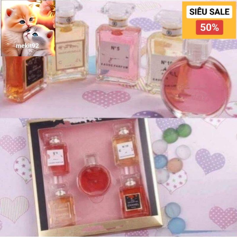Sét 5 chai nước hoa mini nữ thơm lâu
