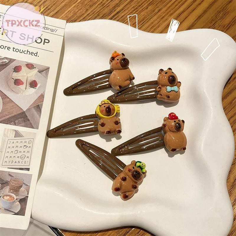 Tpxckz Hoạt Hình Dễ Thương Capybara Kẹp Tóc Dây Động Vật Kẹp Tóc Barrettes Nhựa Capybara Nổ Kẹp Cho 