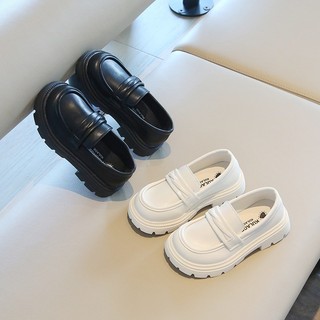 Giày Đế Bằng Da Màu Trơn Đơn Giản Cho Bé Gái Giải Trí Slip-on Đế Mềm Thoải Mái Giày Trẻ Em 2-16 Tuổi