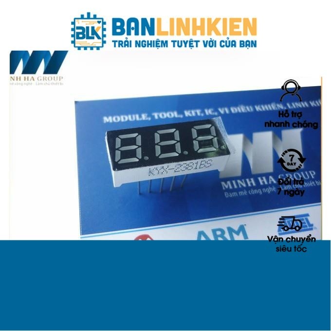 Led 7 Đoạn 0.28 3 Số Anot ( Màu Đỏ)