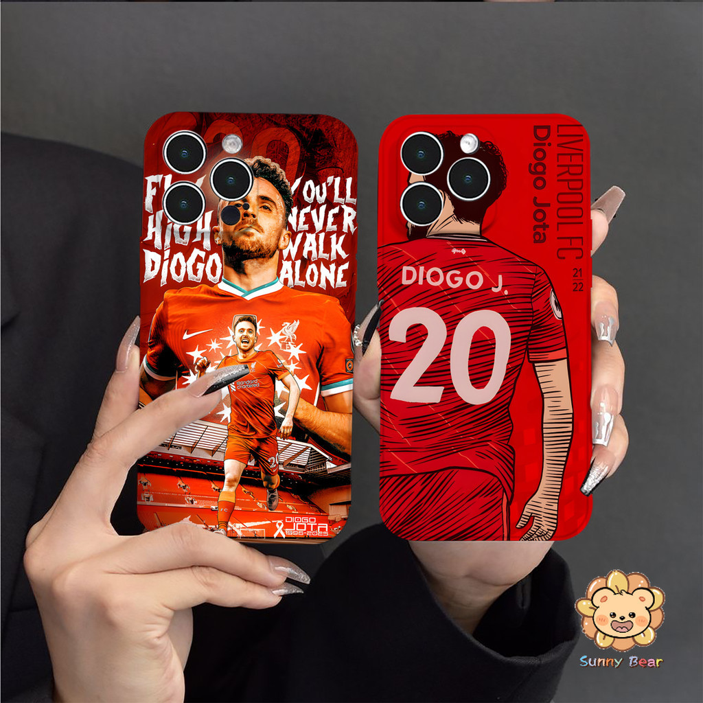 Ốp iPhone 16 Pro Max Câu Lạc Bộ Liverpool Diogo Jota Thoại Di Động Silicon Lỏng Bảo Vệ Toàn Thân Vỏ 