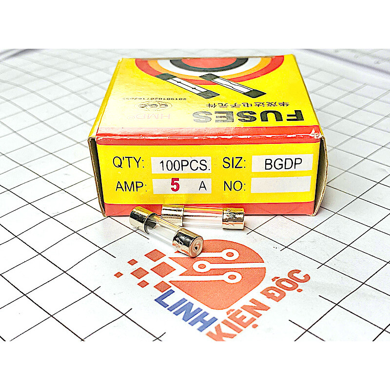 [Combo 20 con] Cầu chì thủy tinh  F5AL250V 5A 250V 5x20mm