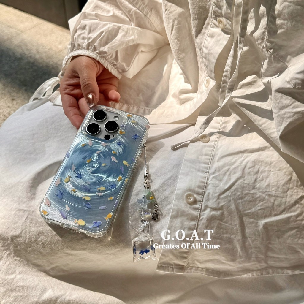 G.O.A.T Creative Vortex Little Fish case Tương thích cho iPhone 17 pro max iPhone 16 15 13 14 pro ma