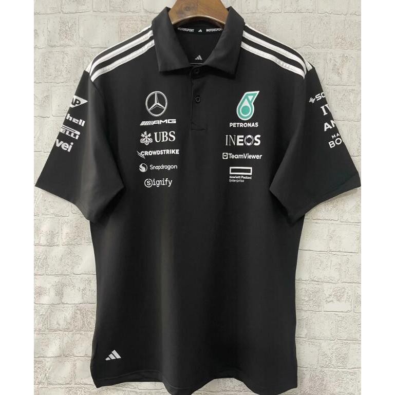 Áo Jersey Bóng Đá Mercedes-Benz F1 2025, màu đen, cổ tròn, tay ngắn, chất lượng cao