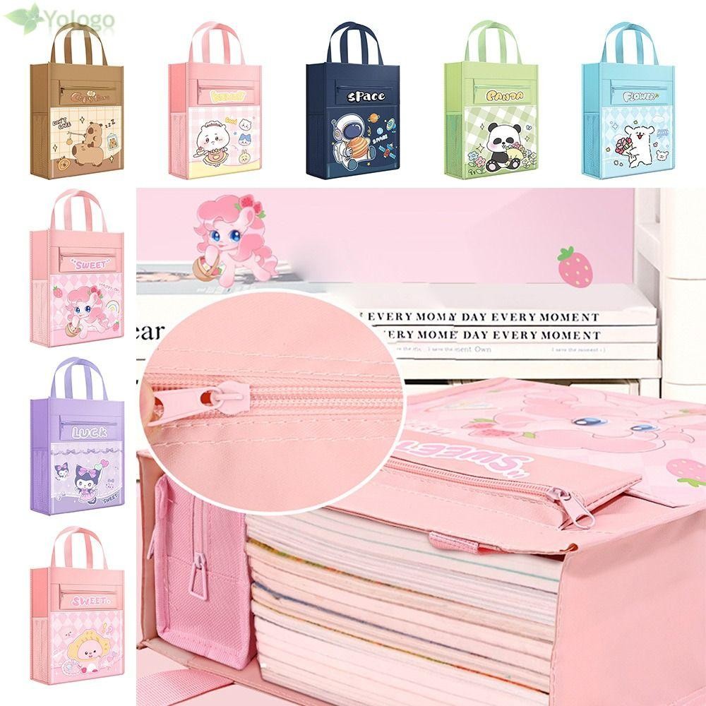 Túi xách sinh viên YOLOGO Capybara, Túi tài liệu A4 ba lớp Kuromi / Chiikawa / Loopy, Đồ dùng học tậ