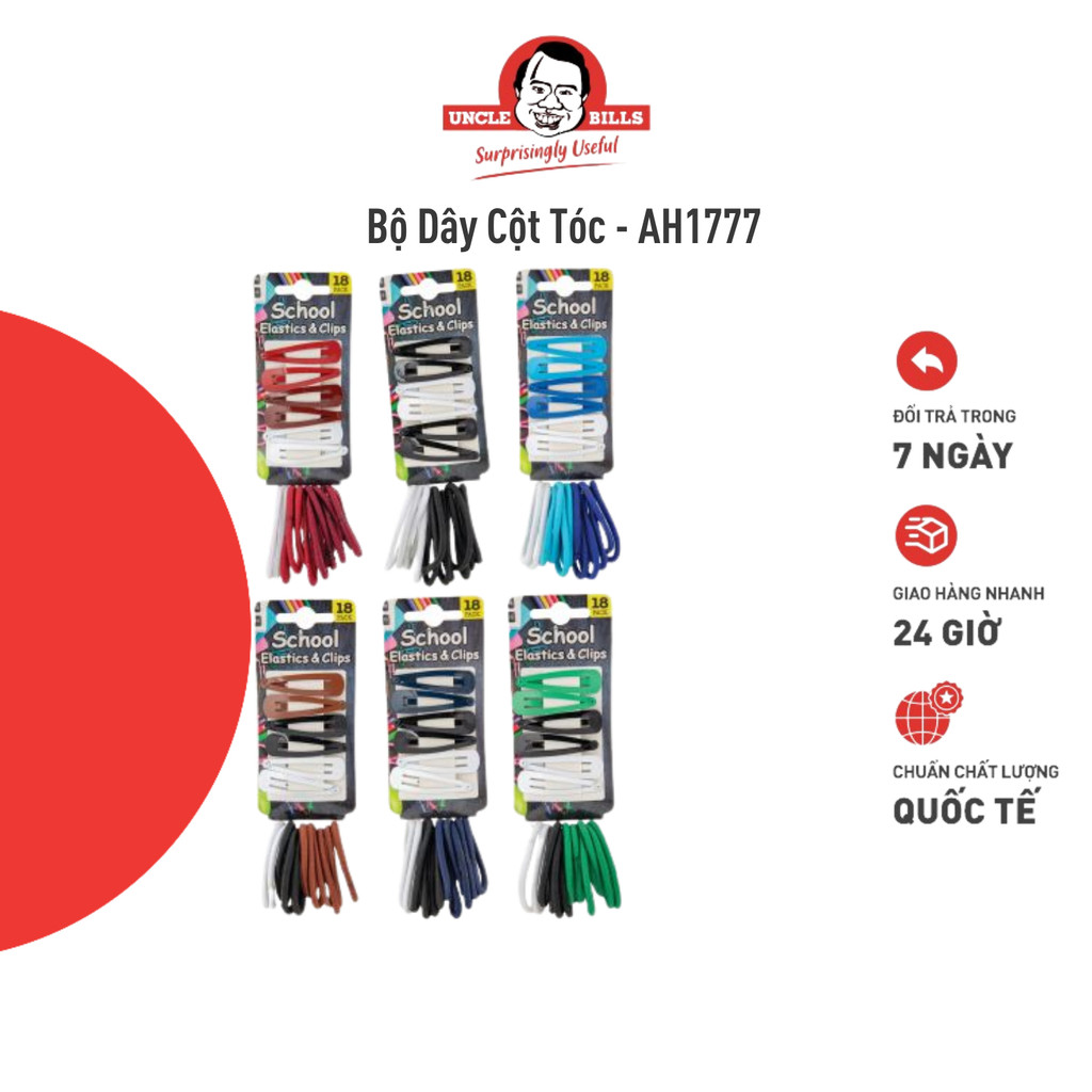 Bộ Dây Cột Tóc Và Kẹp Tóc UNCLE BILLS 6 Mẫu UNCLE BILLS AH1777