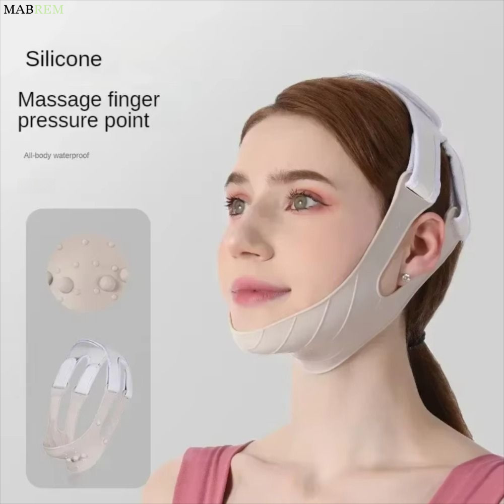 MABREM V Line Face Shaper, Chin Cheek Lift Face Silicone Face Slimming Band, Đai Mỏng Co Giãn Nâng M