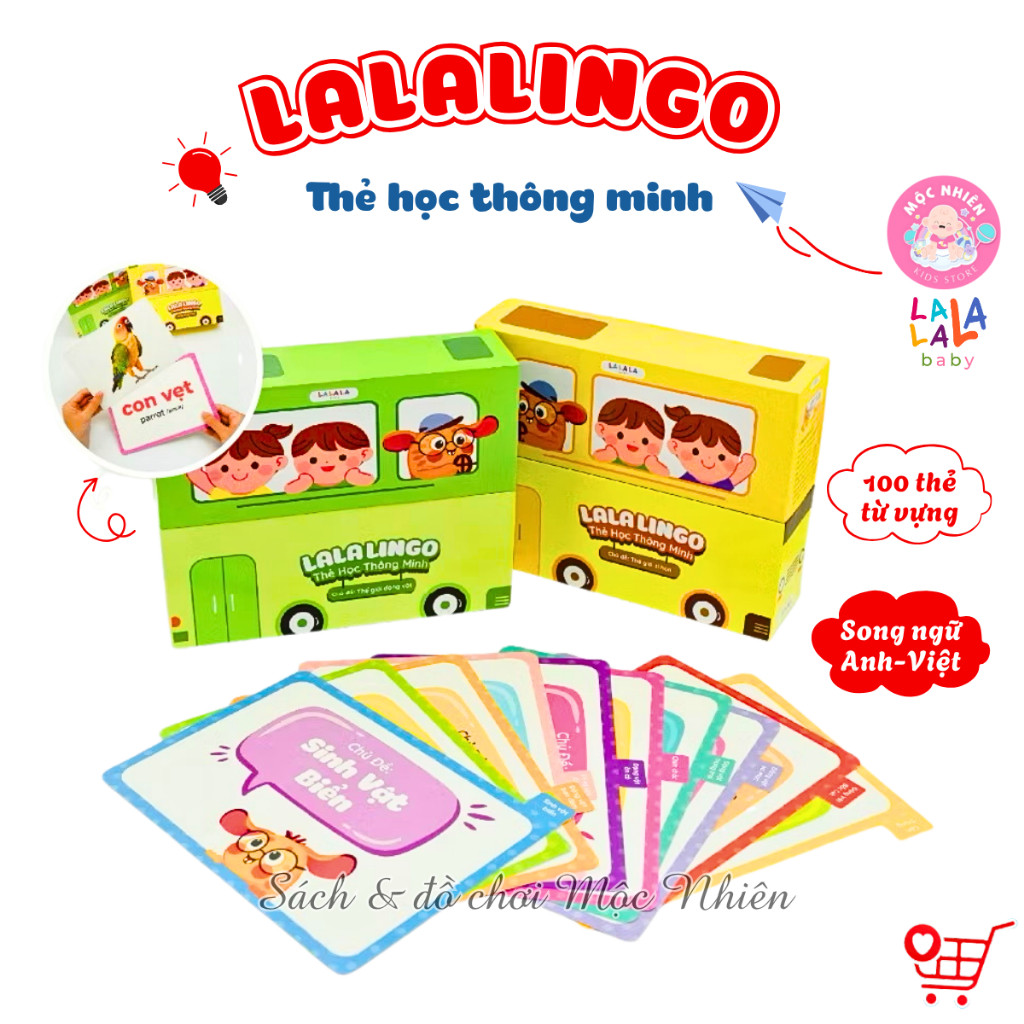 Thẻ học thông minh Flashcard LalaLingo - Thẻ Flashcard song ngữ Anh Việt giáo dục sớm Lalala baby