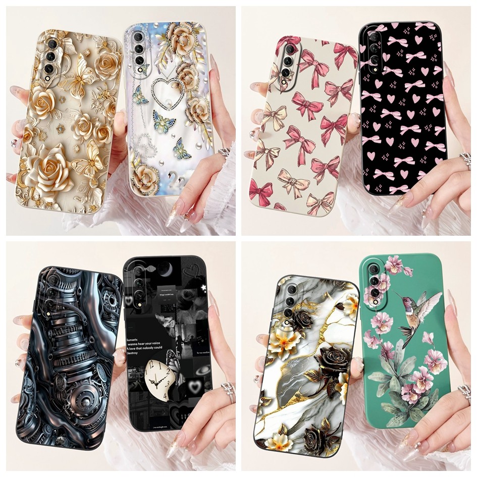 Dành Cho Huawei Y9s Ốp Lưng STK-L21 STK-LX3 STK-L22 Y 9S Vỏ Chống Sốc Thời Trang Nơ Hoa Mềm TPU Dành