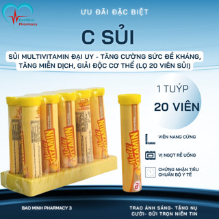  Sủi Multivitamin Đại Uy - Tăng cường sức đề kháng giải độc cơ thể  Lọ 20 viên sủi  