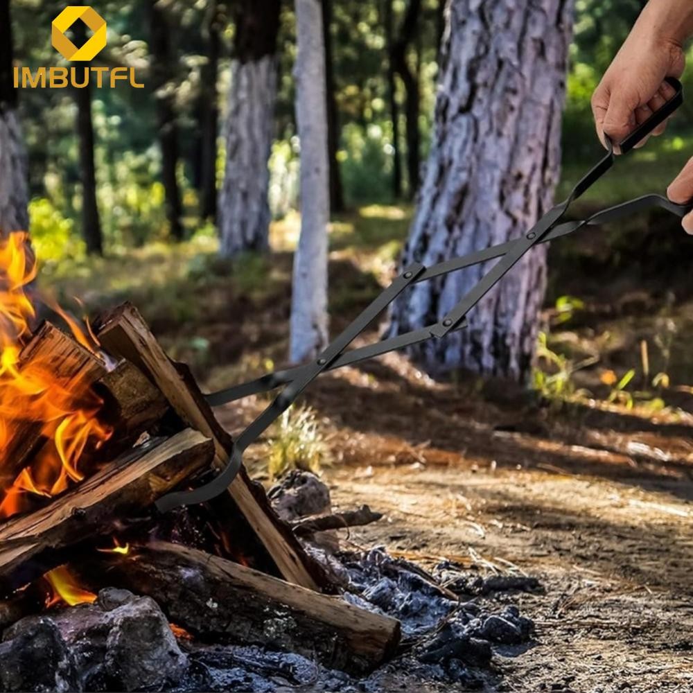 【IMBUTFL】Heavy Duty Fireplace Tongs: Safe and Easy Log Grabber for IndoorOutdoor Use