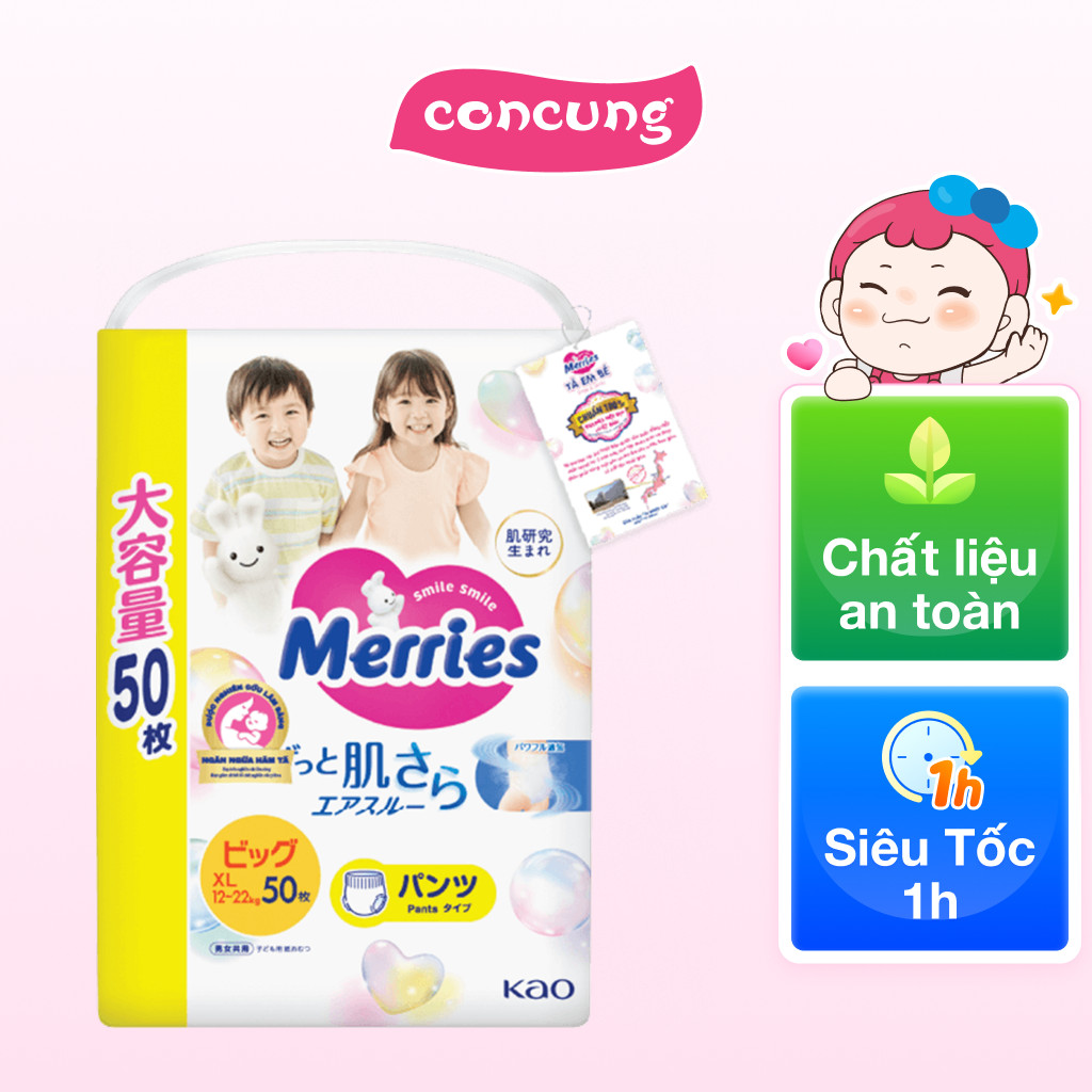 Tã quần Merries Ultra Jumbo (XL, 50 miếng)