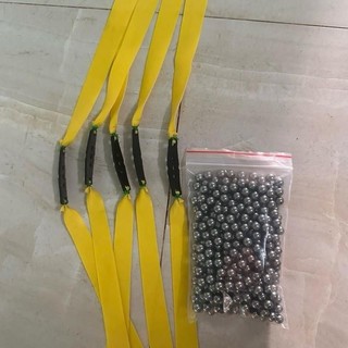 [Rẻ Vô Địch] Combo 1kg bi+ 5 dây thun cao su kháng lực buộc sẵn da dài 15cm. Bi có nhiều loại 6.35mm, 7mm, 8mm