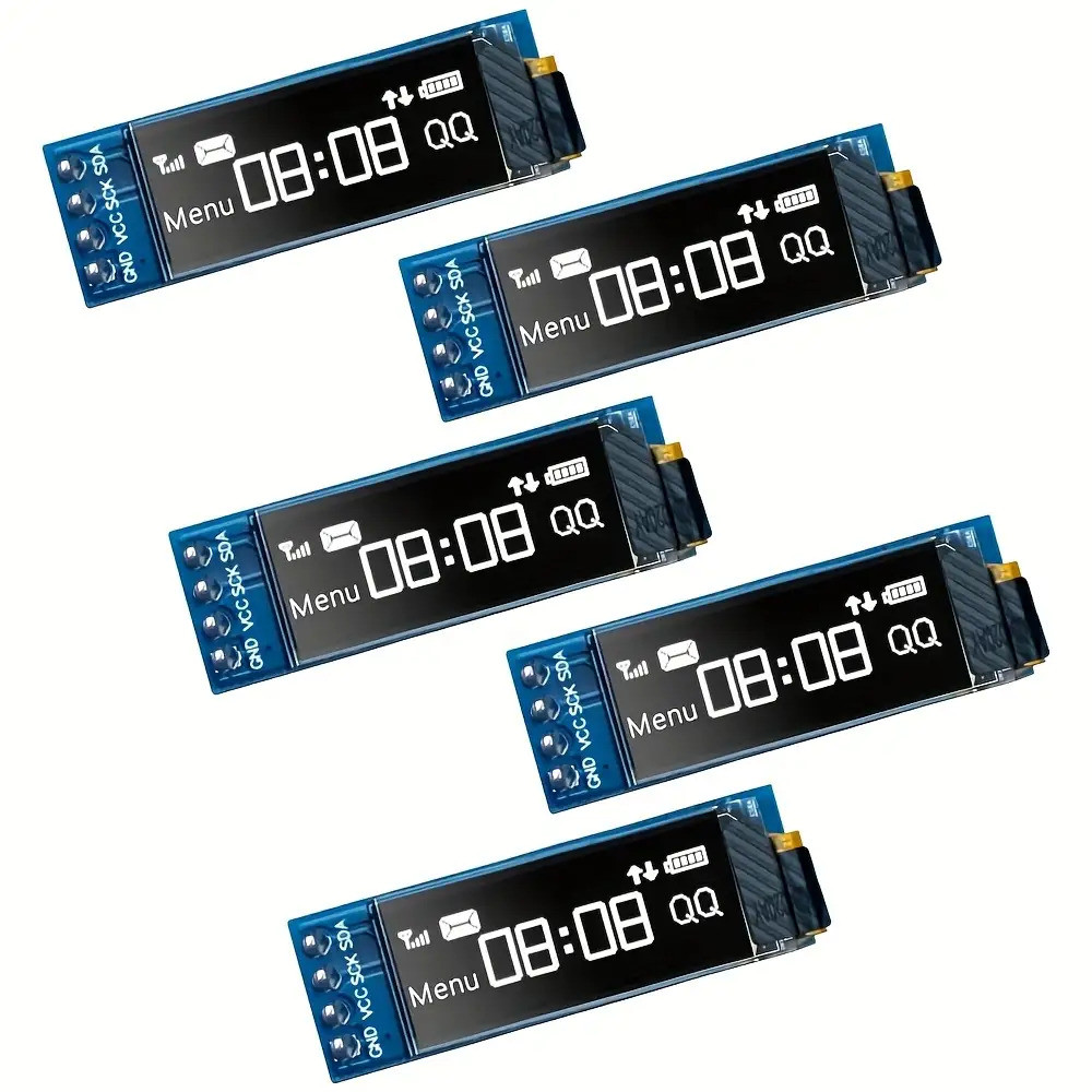 Bộ 5 0,91 Inch I2C OLED Hiển Thị Mô Đun I2C SSD1306 Trắng / Xanh I2C Trình Điều Khiển Màn Hình Dc 3.