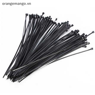 Orangemango 100 chiếc 10cm nylon nhựa zip viền quấn cáp vòng dây tự khóa đen vn