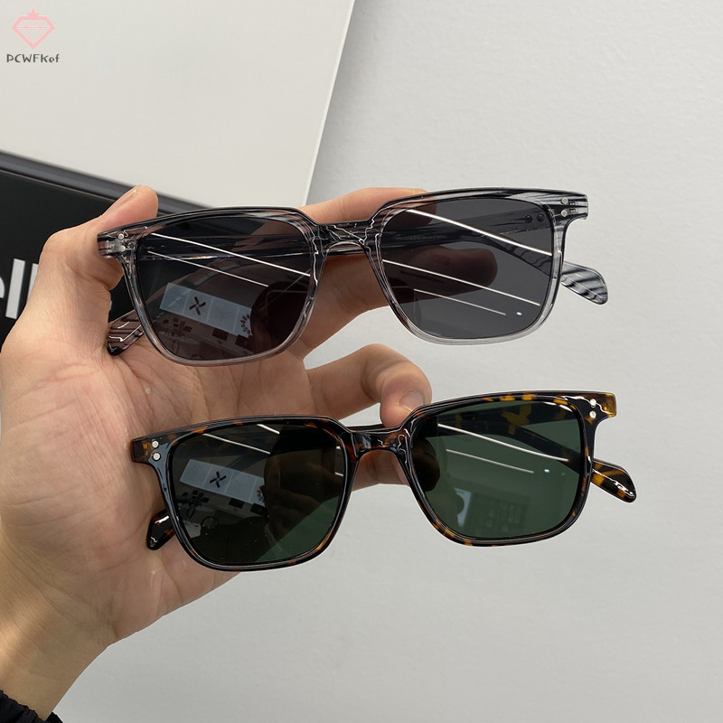 Kính râm gọng vuông nhỏ Nữ độc đáo Vintage Phong cách mới Nam Mặt tròn Trang trí Kính giảm béo Mới