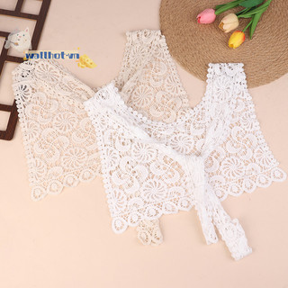Wallhot > Vintage Nữ Rỗng Ren Móc Cổ Giả Đan Cổ Áo Sơ Mi Giả Có Thể Tháo Rời Cổ Lưới Khăn Bọc Tốt