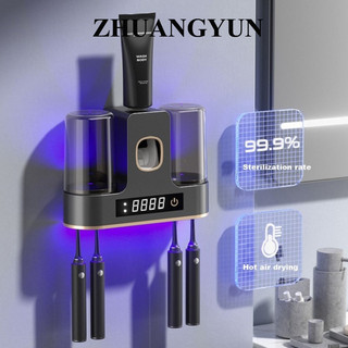 Giá Đỡ Khử Trùng Bàn Chải Đánh Răng 2 Cốc Gắn Tường Nhà Tắm Sạc usb Tiện Lợi
