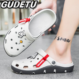 GUDETU  Dép nam, Giày có lỗ trong đó, Mềm mại, Chống trượt, Khử mùi, Dép Baotou