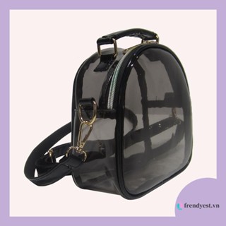 [Frendyest.vn] Túi đeo chéo PVC trong suốt dành cho nữ Ví điện thoại Mini Jelly Clear (Đen)