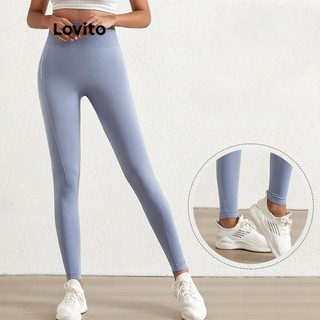 Lovito Quần legging thể thao cơ bản trơn thể thao cho nữ LNE60209
