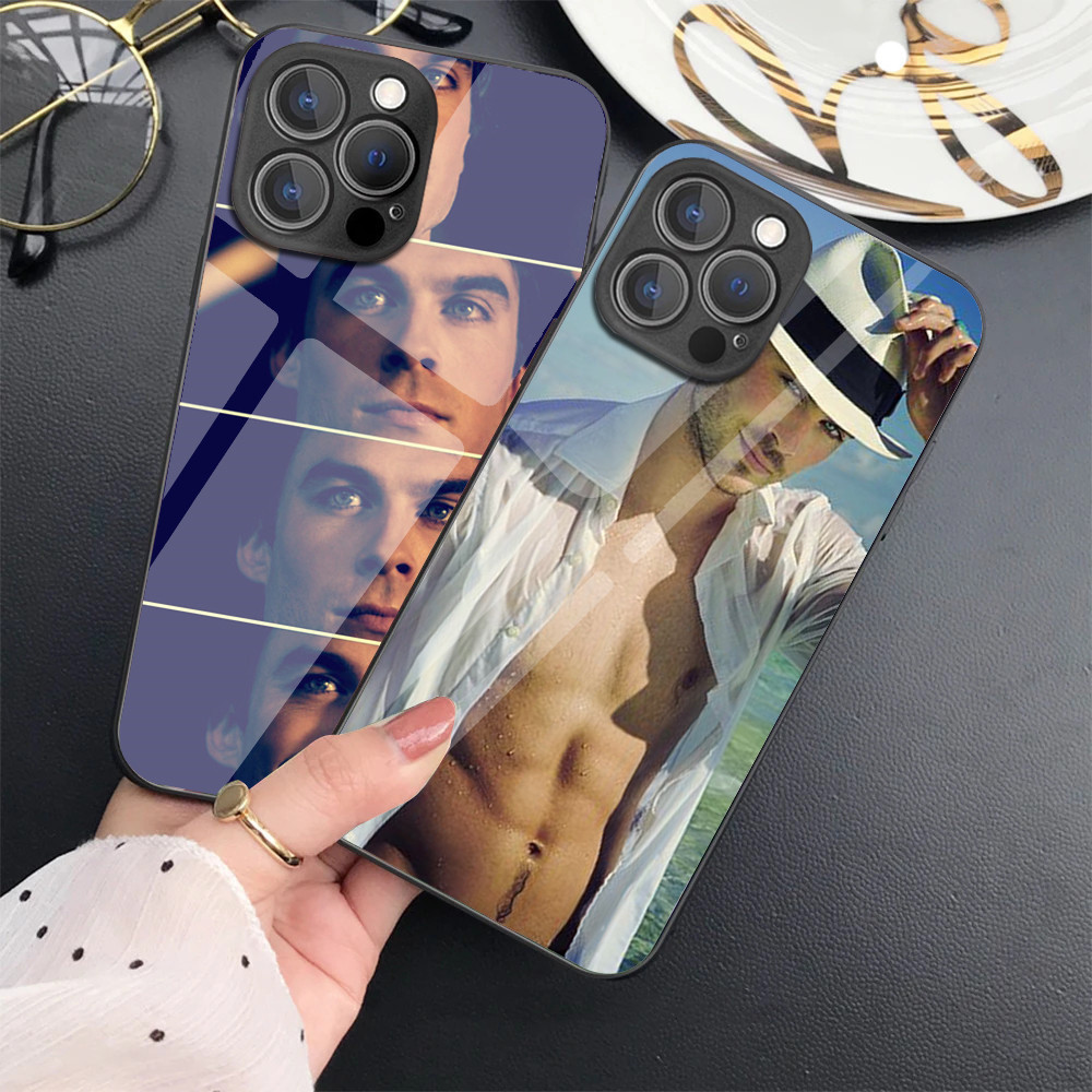 Ian Somerhalder nhật ký ma cà rồng Kính cường lực Vỏ điện thoại cho IPhone 15 14 13 12 11 Pro XS Max