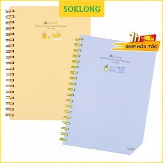 Vở B5 Klong 200 trang Dot grid Ms 579 lò xo kép [Chọn Màu] bìa nhựa Sổ KLONG, cuốn tập vppKlong