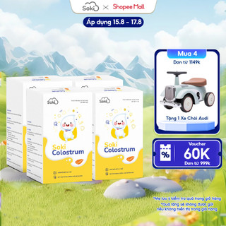 Combo 4 Sữa Non SOKI COLOSTRUM Giúp Bé Ăn Ngon, Tiêu Hóa Tốt, Đề Kháng Khỏe Hộp 20 gói