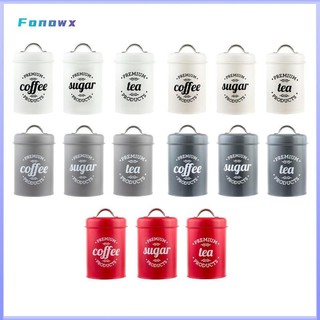 Bộ Hộp Bảo Quản 3 Chiếc Trà Cà Phê Đường Thiếc