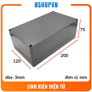 Hộp nhựa chữ nhật II 200x120x75 thích hợp cho việc chế tạo, làm hộp nguồn, hộp đựng mạch điện tử, hộp bảo vệ thiết bị