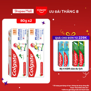 Bộ 2 Kem đánh răng Colgate Kid Free From cho bé 3-5 tuổi không chất bảo quản 80g