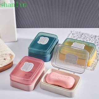Hộp xà phòng vỏ sò SHANLIN, Đĩa xà phòng chống nước bằng nhựa có nắp, Đĩa xà phòng hoạt hình Giữ xà phòng Hộp xà phòng lật khô cho gia đình