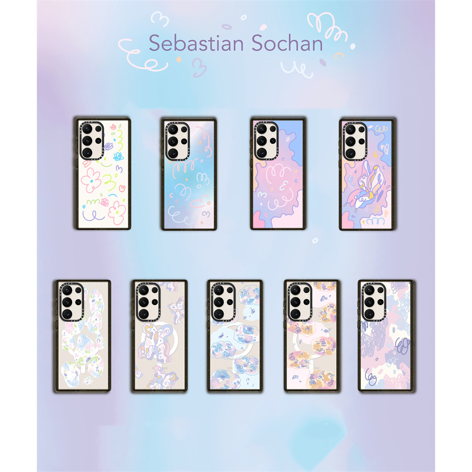 Casetify X Sebastian Sochan Samsung Series Ốp lưng hút từ tính viền đen trong suốt Samsung Galaxy S2