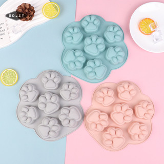  < Sdjzt > Khuôn silicon dấu chân mèo 7 khoang Khuôn làm bánh Khuôn cắt bánh quy Fondant DIY Cat Paw Mousse Pastry Bakeware Khuôn nướng bánh đang giảm giá 