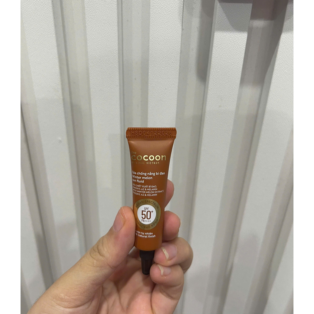 Sữa Chống Nắng Bí Đao Cocoon Winter Melon Sun Fliud Kiềm Dầu, Nâng Tone Tự Nhiên & Bảo Vệ Da SPF50+ PA++++ 5ml