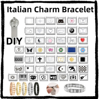 Đế Bạc Cá Tính Thiết Kế Đơn Giản Dây Chuyền Ý Quyến Rũ Phù Hợp Với Vòng Tay 9mm Làm Diy Trang Sức Vòng Tay Quyến Rũ Ý