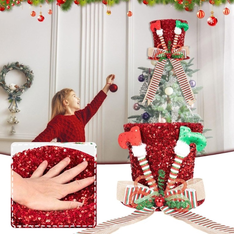 PCF * Cây thông Noel Toppers Mũ trang trí Đồ trang trí ngày lễ theo mùa cho ngày lễ mùa đông Trang t
