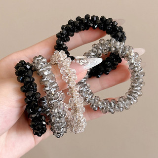  Pha Lê Scrunchies Dây Buộc Tóc Cho Nữ Tính Khí Hàn Quốc Đuôi Ngựa Dây Tóc Mũ Phụ Kiện Tóc 