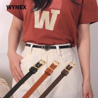 WYNEX Dây thắt lưng khóa chốt , Thắt lưng da PU đa năng thông thường, Xu hướng Retro Thiết kế sang trọng Thắt lưng mỏng
