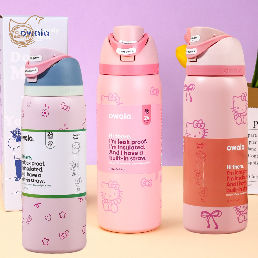 Owala Freesip 24oz 710ml 32oz 945ml Owala Cup có ống hút Giữ nhiệt Ins Style Sáng tạo Dễ thương Hell