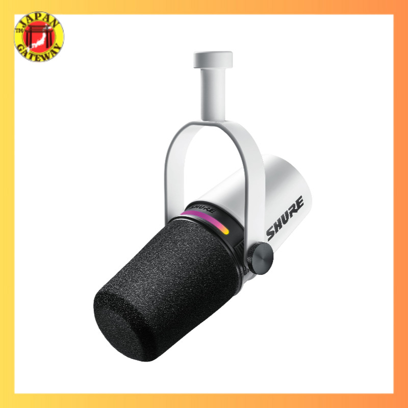 SHURE MV7+ Microphone Podcast Trắng MV7+-W: Micro động, cardioid, USB-C, XLR, có dây, loại bỏ tiếng 