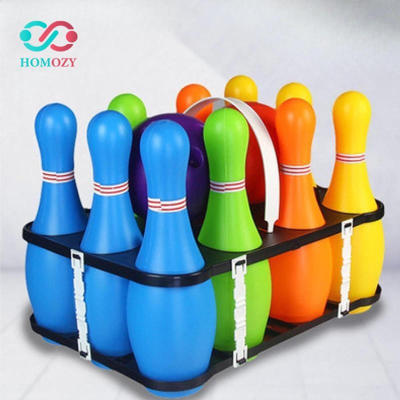 Bộ Bowling Trẻ Em Đồ Chơi Thể Thao Bowling Tương Tác Với 10 Chân Bowling Và 2 Quả Bóng Cho Bé Trai B
