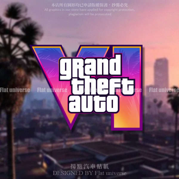 R Star Game GTA6 Xe Hơi Nhãn Dán Sáng Tạo Độc Đáo Xe Hơi Máy Chủ Điện Xe Máy Thân Kính Trang Trí