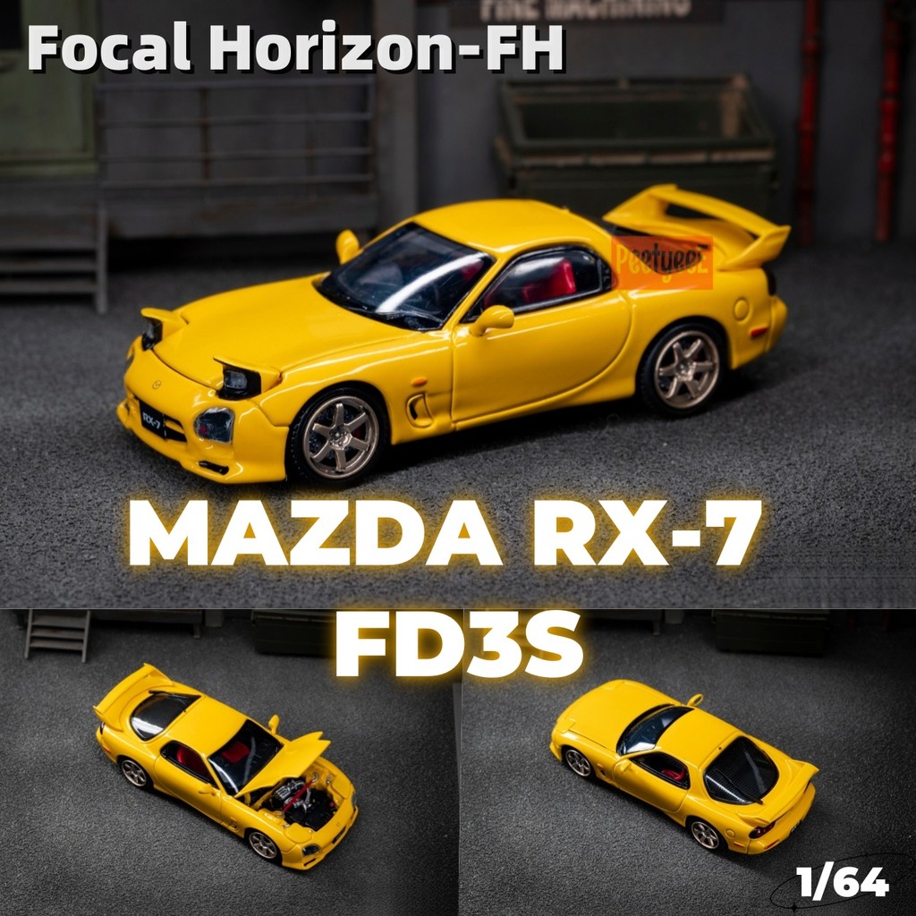 Focal Horizon-FH 1/64 Mazda RX-7 FD3S A Spec Speed mô hình xe hợp kim nhỏ mô hình xe đồ chơi xe Bộ s