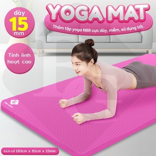   Pro  15mm Thảm tập gym yoga siêu dày 1,5cm tập thể dục tại nhà vật liệu cao su NBR nhiều màu sắc 