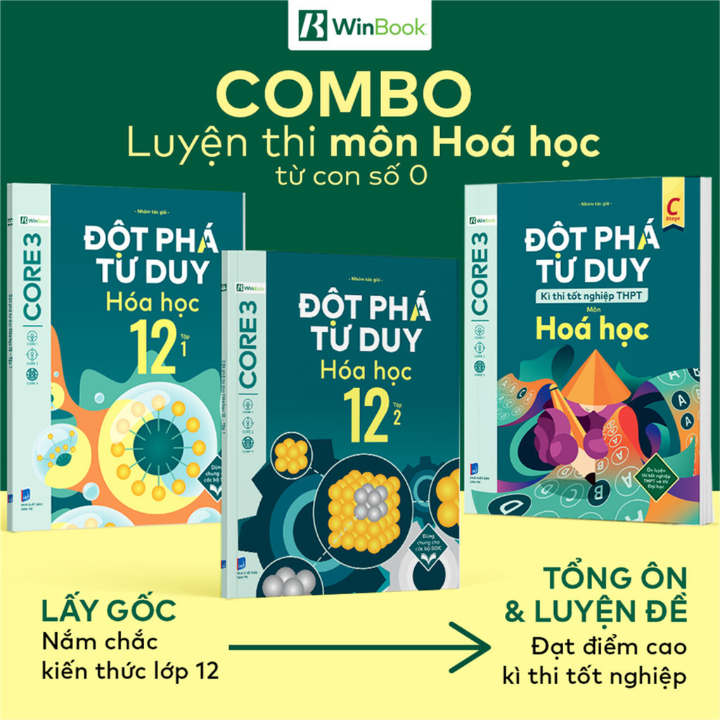 Sách -  Bộ 3 cuốn Đột phá tư duy Hoá học 12 (2 tập), Đột phá tư duy kì thi TN THPT môn Hoá học