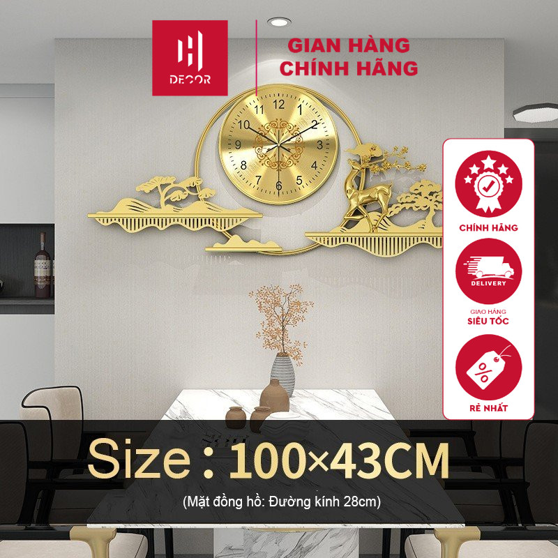 Đồng Hồ Hươu Tài Lộc Treo Tường – Trang Trí Phòng Khách Sang Trọng, Mã 293 -  HDECOR