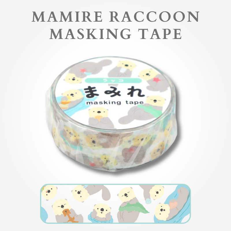 World Craft Mamire Masking Tape Raccoon MRMT-010, Japan Diary/ Journal Stationery